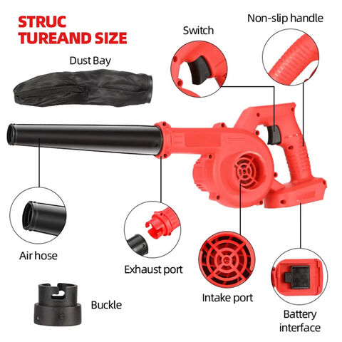 Aspirador portátil de alta potencia con batería de litio de 21 V, soplador de hojas eléctrico, aspirador inalámbrico de plástico industrial/para jardín/bricolaje