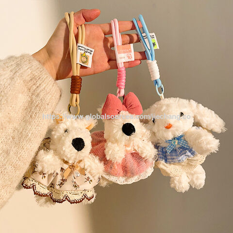 Pingente de cão rabiscado West Heights, pelúcia, boneca de cachorro de desenho animado, pingente de bolsa pequena, chaveiro, boutique