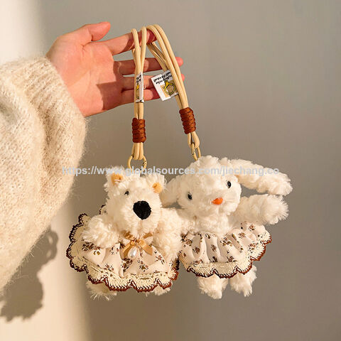 Pingente de cão rabiscado West Heights, pelúcia, boneca de cachorro de desenho animado, pingente de bolsa pequena, chaveiro, boutique