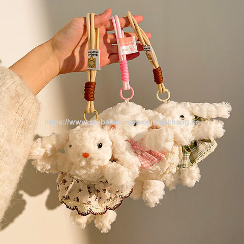 Pingente de cão rabiscado West Heights, pelúcia, boneca de cachorro de desenho animado, pingente de bolsa pequena, chaveiro, boutique