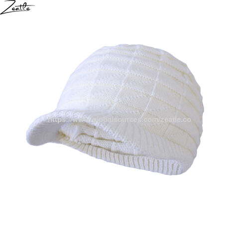 Elegante Wintermütze mit Zopfmuster, Schirmmütze/Taximütze, Strickmütze mit Visier, warmes Plüschfleece-Futter direkt vom Hersteller