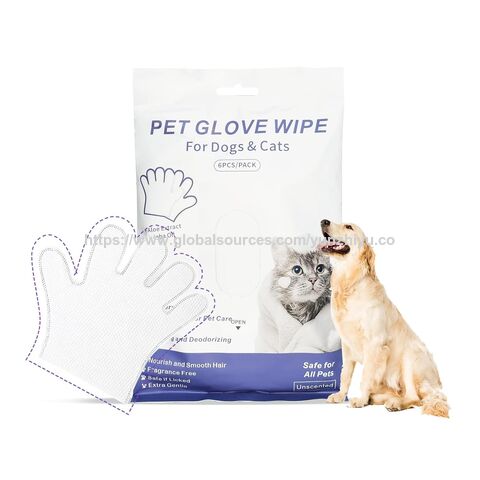 Lingettes Déodorantes et Nettoyantes pour Animaux de Compagnie, Gants de Toilette Doux Hypoallergéniques pour le Soin des Animaux