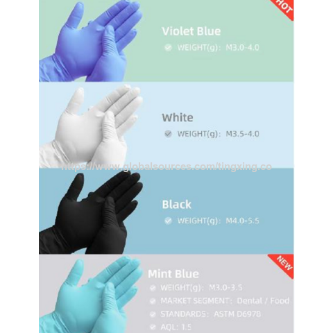Tingstar grossiste 6-8mil Nitrile sans poudre /Qualité industrielle/médical/usage non médical