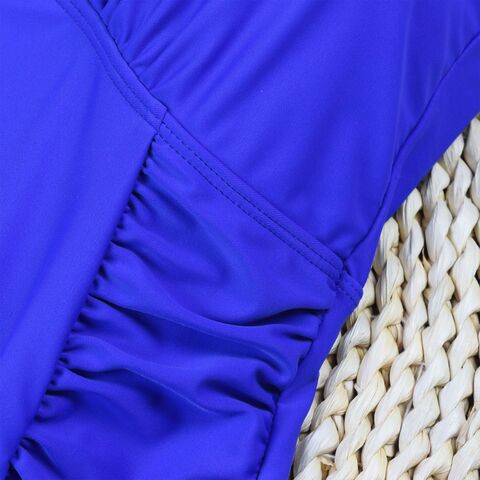 Traje de baño de una pieza con cuello en V para mujer, personalizado al por mayor, con volantes en los hombros, traje de baño de lujo para mujer, Monokini