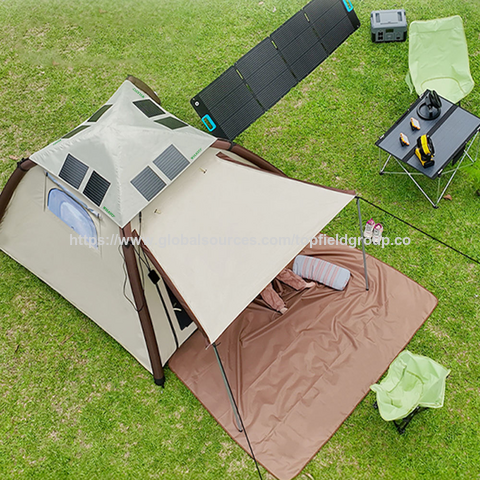 Solarbetriebenes, leichtes, aufblasbares Campingzelt, einfacher Aufbau, wasserdicht, winddicht, 4-Jahreszeiten-Oxford-Picknick-Kabinen-Zelt
