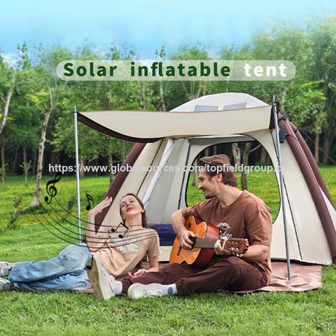 Solarbetriebenes, leichtes, aufblasbares Campingzelt, einfacher Aufbau, wasserdicht, winddicht, 4-Jahreszeiten-Oxford-Picknick-Kabinen-Zelt