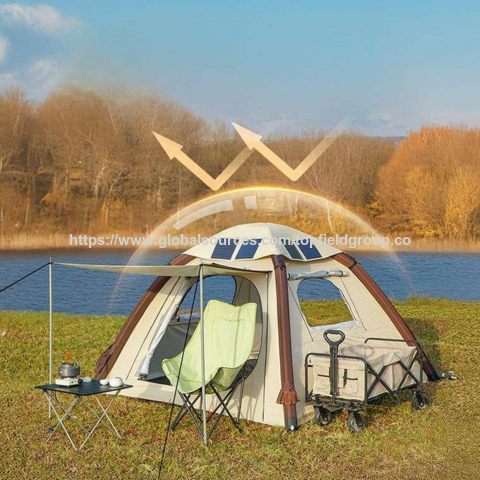 Solarbetriebenes, leichtes, aufblasbares Campingzelt, einfacher Aufbau, wasserdicht, winddicht, 4-Jahreszeiten-Oxford-Picknick-Kabinen-Zelt