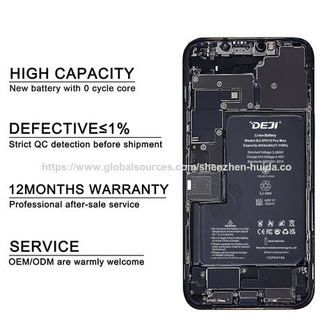 DEJI Nova Chegada Bateria de Substituição de Célula de Alta Qualidade Sem Flex Para iPhone 15 Sem Pop-ups Para Reparo ou Peça Desconhecida