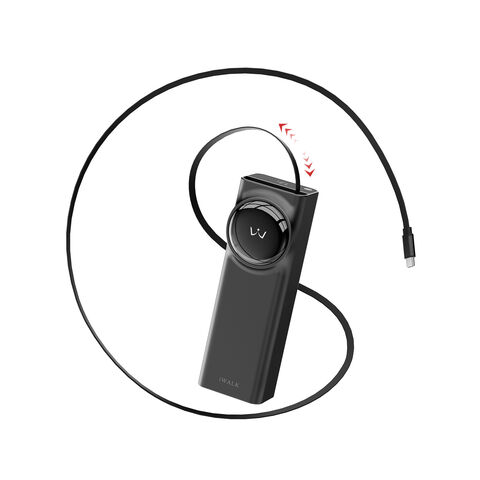 Kompakte 20000mAh Powerbank, 28% kleiner mit einziehbarem Kabel, 65W PD Schnellladung, leichtes tragbares Ladegerät für Geschäftsreisen