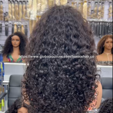Peruca Frontal de Lace Transparente 13x4, Peruca Ondulada com Ondas de Água, Peruca Cacheada de 18 Polegadas