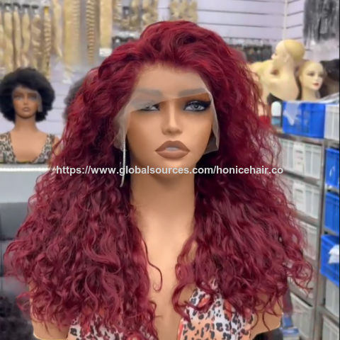 Peruca Frontal de Lace Transparente 13x4, Peruca Ondulada com Ondas de Água, Peruca Cacheada de 18 Polegadas