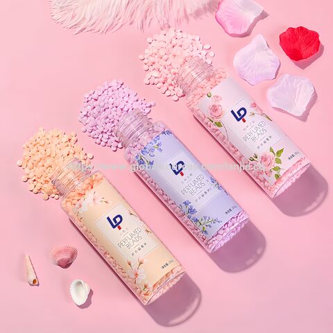 Perles d'amélioration de parfum de lavage style paradis couleur pêche, parfum longue durée et billes antibactériennes