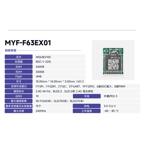 MYF-F73SA01 Hochleistungs-StarFlash-Modul mit BLE5.3 SLE1.0 Ultrakompakt, Multi-OS-kompatibel für Spielzeug-Plan-IoT