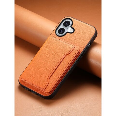 Capa de couro empresarial com porta-cartões, design destacável, Coque magnético para iPhone 17