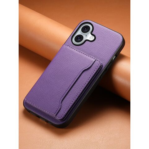 Capa de couro empresarial com porta-cartões, design destacável, Coque magnético para iPhone 17