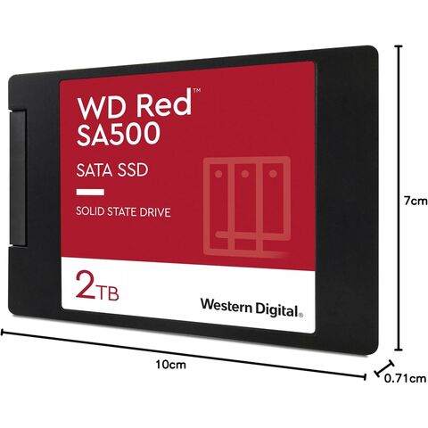 2TB WD Red SA500 NAS 3D NAND Internal SSD Solid State Drive - SATA III 6 Gb/s, 2.5"/7mm, Up to 560 MB/s