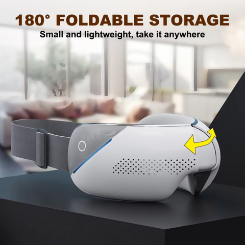 Venta al por mayor de fábrica Etiqueta privada 4d Acupuntura Cuidado visible de los ojos Calmante Música Bluetooth eléctrica Calefacción Masajeador visual de ojos