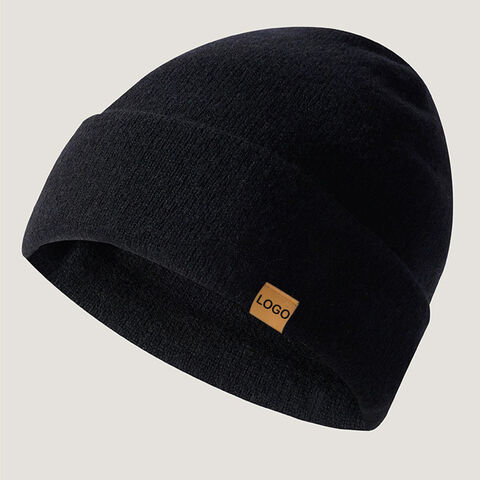 Gorro de punto sin costuras para hombres y mujeres, gorro de lana cálido e informal para invierno, etiqueta con logotipo personalizado, color sólido, combinable con todo