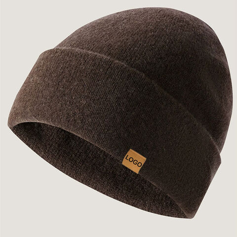 Gorro de punto sin costuras para hombres y mujeres, gorro de lana cálido e informal para invierno, etiqueta con logotipo personalizado, color sólido, combinable con todo