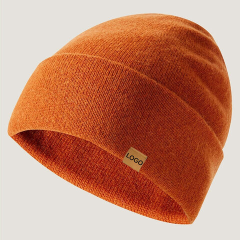 Gorro de punto sin costuras para hombres y mujeres, gorro de lana cálido e informal para invierno, etiqueta con logotipo personalizado, color sólido, combinable con todo