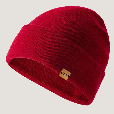 Gorro de punto sin costuras para hombres y mujeres, gorro de lana cálido e informal para invierno, etiqueta con logotipo personalizado, color sólido, combinable con todo