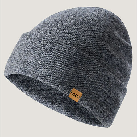 Gorro de punto sin costuras para hombres y mujeres, gorro de lana cálido e informal para invierno, etiqueta con logotipo personalizado, color sólido, combinable con todo