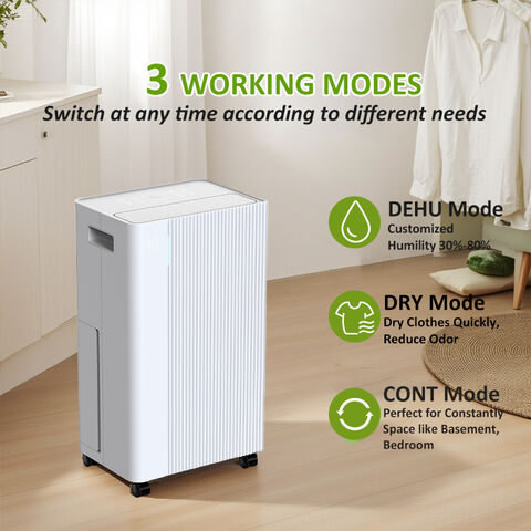 GREENFLY JJPRO 2025 مؤشر رطوبة ثلاثي الألوان عالي الجودة، مزيل رطوبة صغير محمول أبيض للاستخدام المنزلي سعة 10 لتر 12 لتر بسعر المصنع