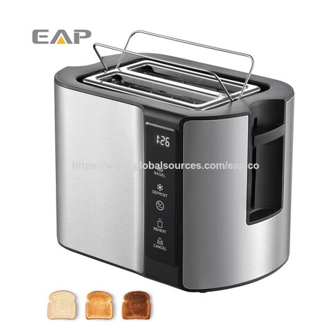 Torradeira Automática Digital de 2 Fatias com Ecrã Tátil, 800W, Configurações Variáveis e Ranhuras Largas para Bagels - Torradeira de Pequeno-Almoço de Alta Qualidade