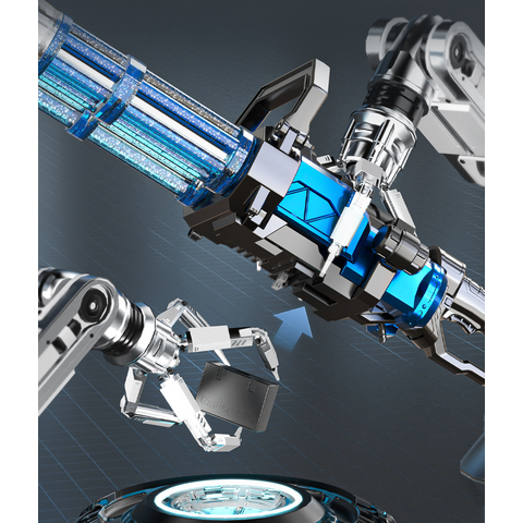 Pistolet à eau électrique rotatif à double canon; Jouet de trempage puissant de grande capacité avec longue portée