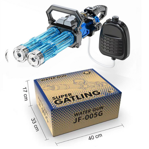 Pistolet à eau électrique rotatif à double canon; Jouet de trempage puissant de grande capacité avec longue portée