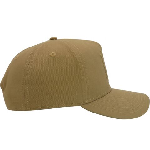 Casquette de baseball en coton camel à 5 panneaux avec relief 3D