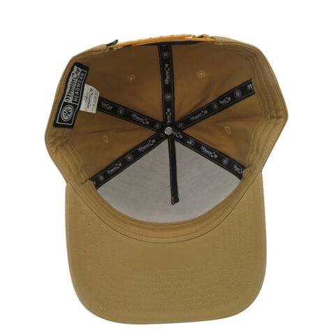 Casquette de baseball en coton camel à 5 panneaux avec relief 3D