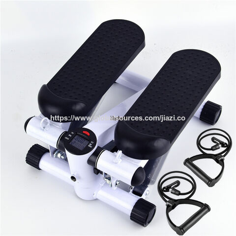 Mini stepper para ejercicios cardiovasculares de bajo impacto con bandas de resistencia, pantalla digital, stepper giratorio opcional.