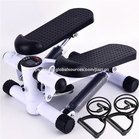 Mini stepper para ejercicios cardiovasculares de bajo impacto con bandas de resistencia, pantalla digital, stepper giratorio opcional.