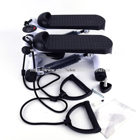 Mini stepper para ejercicios cardiovasculares de bajo impacto con bandas de resistencia, pantalla digital, stepper giratorio opcional.
