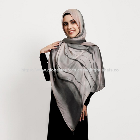 Fabrik Großhandel Hochwertige neueste atmungsaktive weiche Schals Modal Hijabs Kopftuch Aquarelldruck Schal für muslimische Frauen