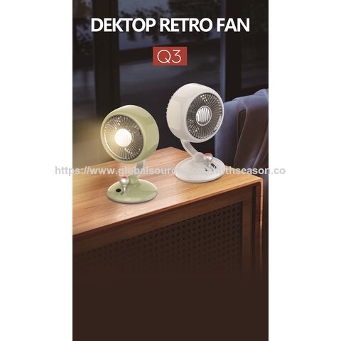 Mini Ventilateur de Bureau LED USB Rechargeable Batterie 3600mAh Alliage d'Aluminium ABS Faible Bruit 5 Pales