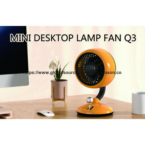 Mini Ventilateur de Bureau LED USB Rechargeable Batterie 3600mAh Alliage d'Aluminium ABS Faible Bruit 5 Pales