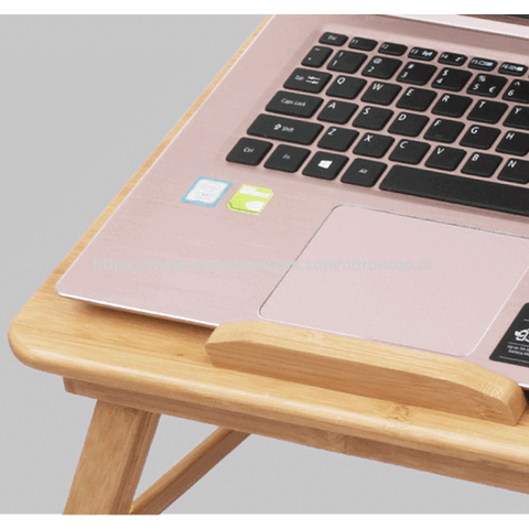 Soportes para portátiles de bambú al por mayor, escritorio ajustable para computadora, bandeja plegable para computadora para sala de estudio