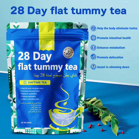 OEM ODM Private Label Hersteller 28 Tage Flacher Bauch Tee mit Kräuterzutaten zur Unterstützung der täglichen Entgiftung und Beseitigung von Giftstoffen