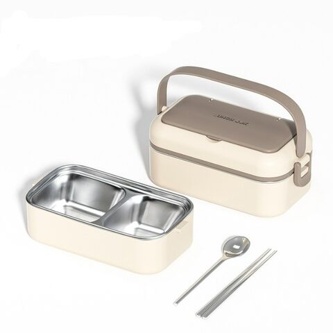 Doppellagige Lunchbox aus Edelstahl 304, mikrowellengeeignet, auslaufsicher und warmhaltend