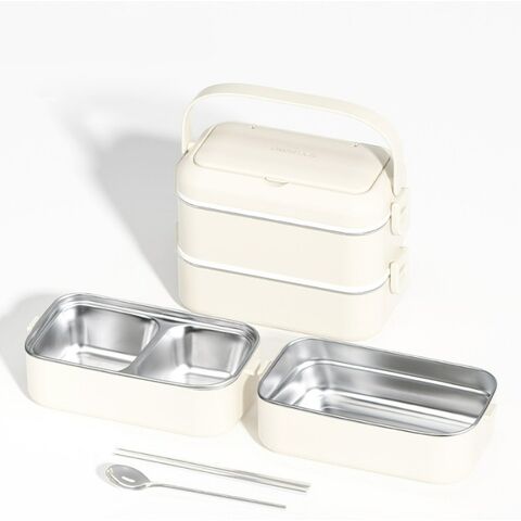 Doppellagige Lunchbox aus Edelstahl 304, mikrowellengeeignet, auslaufsicher und warmhaltend