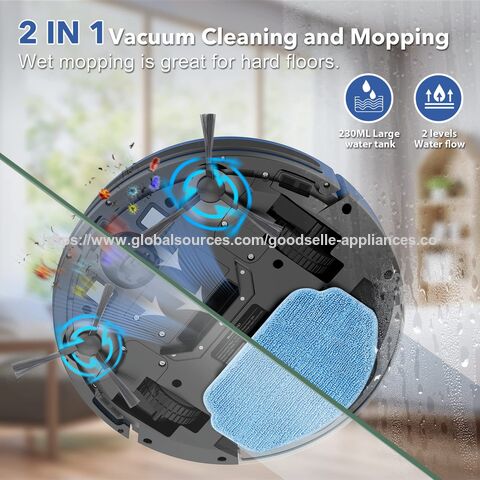 2-in-1 Saugroboter mit Wischfunktion für Zuhause - Kombi-Roboterstaubsauger
