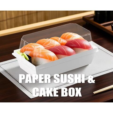 Contenedor de Sushi de Papel de Aluminio Desechable y Ecológico Hecho a Medida para Comida Para Llevar y Regalos - Tamaño y Forma Personalizados