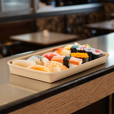 Contenedor de Sushi de Papel de Aluminio Desechable y Ecológico Hecho a Medida para Comida Para Llevar y Regalos - Tamaño y Forma Personalizados