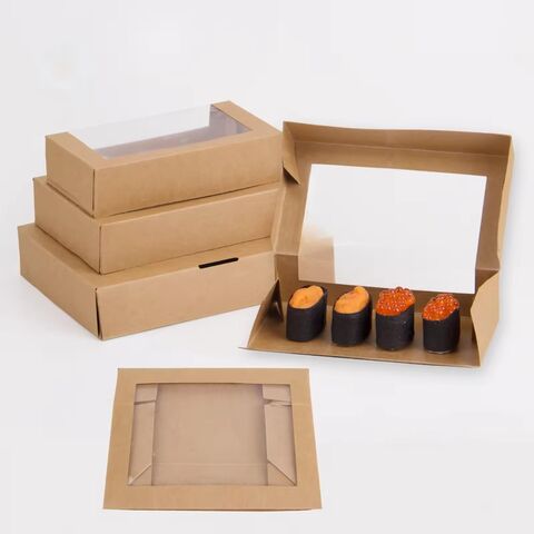 Contenedor de Sushi de Papel de Aluminio Desechable y Ecológico Hecho a Medida para Comida Para Llevar y Regalos - Tamaño y Forma Personalizados