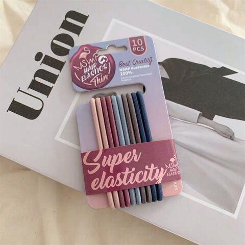 10 pièces Élastiques à cheveux couleur arc-en-ciel, accessoires de base pour cheveux, conception simple, corde à cheveux élastique en caoutchouc
