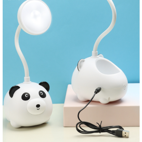 Portalápices Panda Creativo con Lámpara LED de Escritorio para Protección Ocular y Carga Nocturna - Lámpara de Mesa