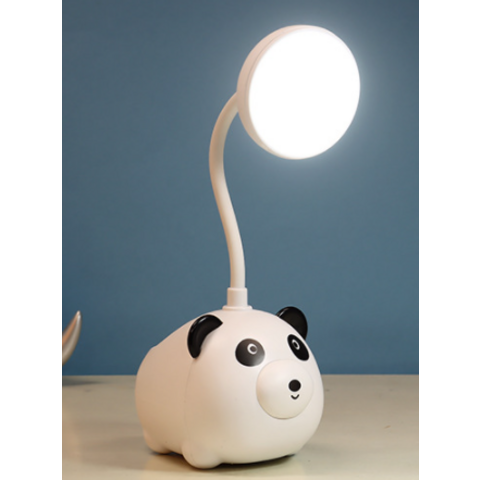 Portalápices Panda Creativo con Lámpara LED de Escritorio para Protección Ocular y Carga Nocturna - Lámpara de Mesa