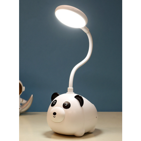 Portalápices Panda Creativo con Lámpara LED de Escritorio para Protección Ocular y Carga Nocturna - Lámpara de Mesa